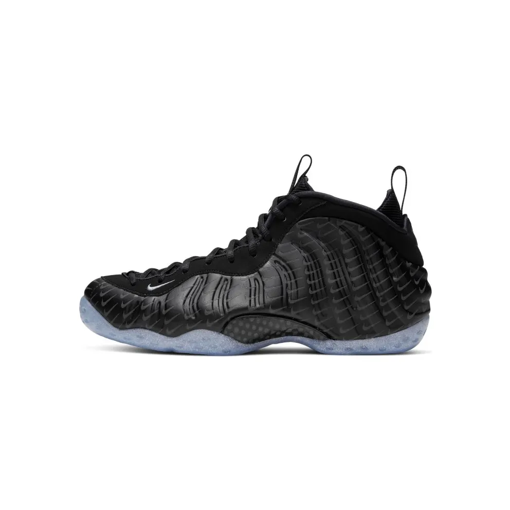 Nike Air Foamposite One All-Over Swoosh Black Black/Black-Metallic Silver (CV0369-001)