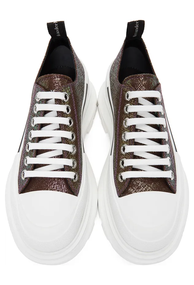 Alexander McQueen Purple Iridescent Platform Sneakers (652755W4PB1) (5)
