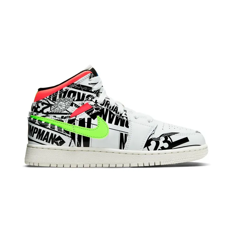 Air Jordan 1 Mid GS All Over Logos (554725-143)