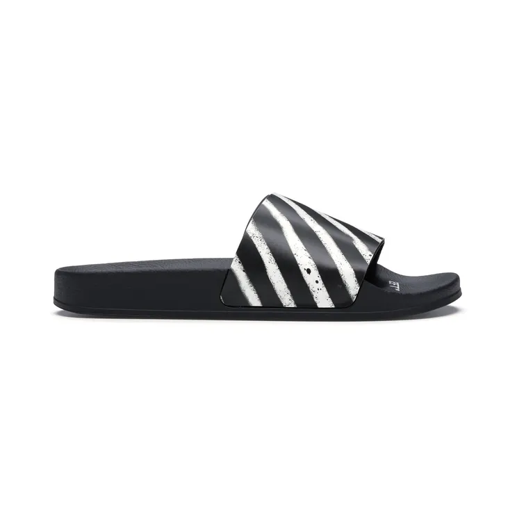 OFF-WHITE Spray Stripes Slider Black White FW19