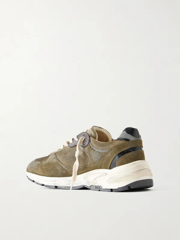 Golden Goose Running Dad Suede-Trimmed Mesh Sneakers Green (GMF00884.F005207) (4)
