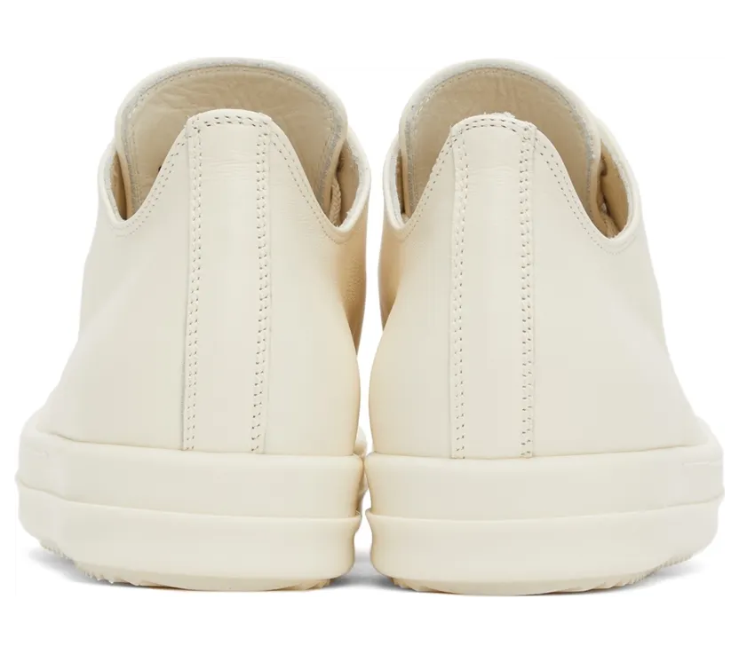 Rick Owens Off-White Grained Leather Low-Top Sneakers (RP02A7891 LPO) (4)