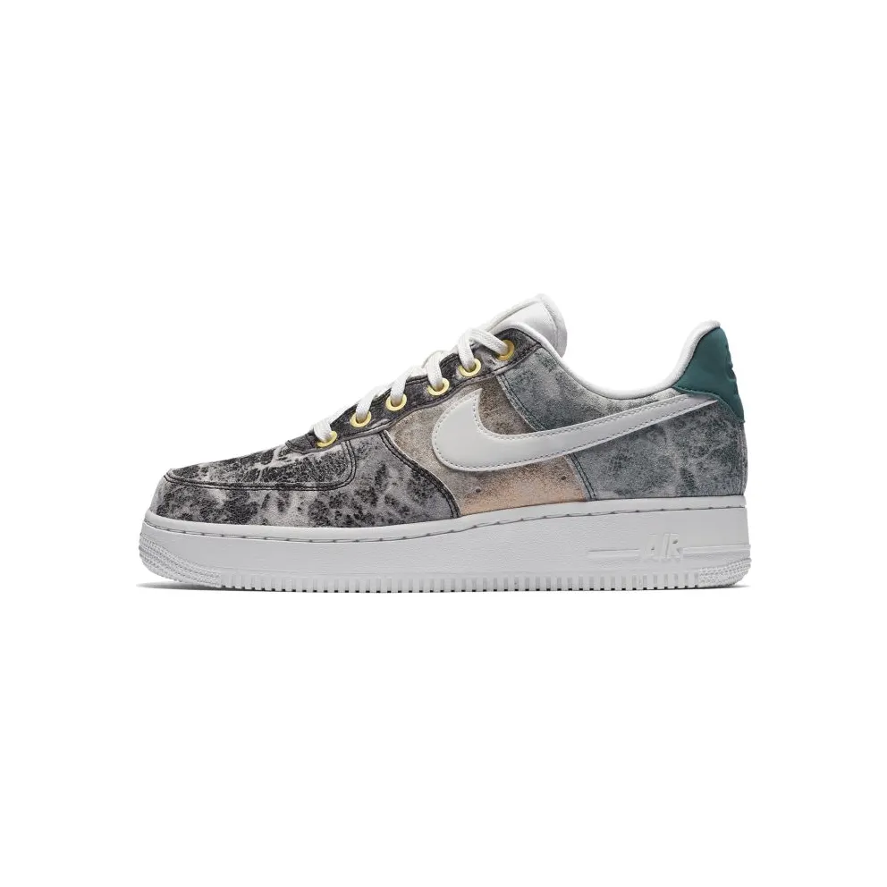 Nike Air Force 1 Low Metallic Leather (W) Summit White/Oil Grey-Bio Beige-Summit White (AO1017-100)