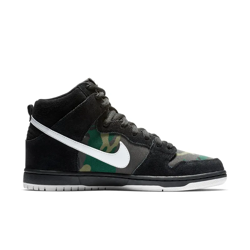 Nike SB Dunk High Camo Black/White-Iguana (BQ6826-001)