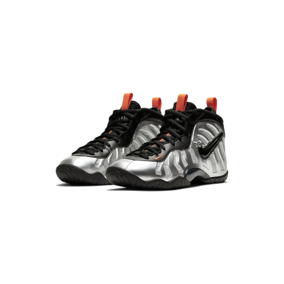 Nike Little Posite Pro GS ‘Halloween’ Flat Silver/Black/Electro Orange (644792-013)