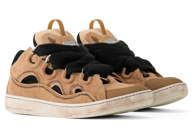 Lanvin Curb Cut-out Lace-up “Neutrals/Black” (FU-SKDK12 CANV-P26 66S3) (4)