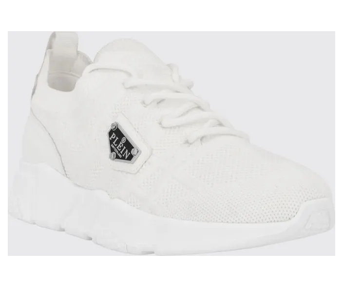 Philipp plein Low-Top Technical Mesh Sneakers with Elasticized Ankle White (UAFSUSC1076PTE003N01)