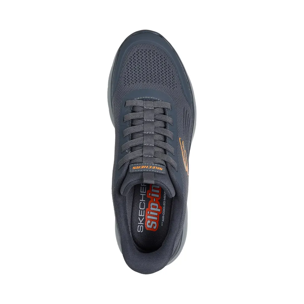 Skechers Slip-ins: Summits – Leyter Sneaker Houtskool/Orange