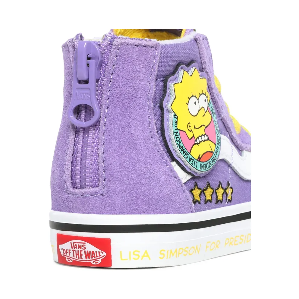 Vans The Simpsons X Vans Lisa 4 Prez Sk8-hi Zip Toddler Shoes Purple (VN0A4BV117G)