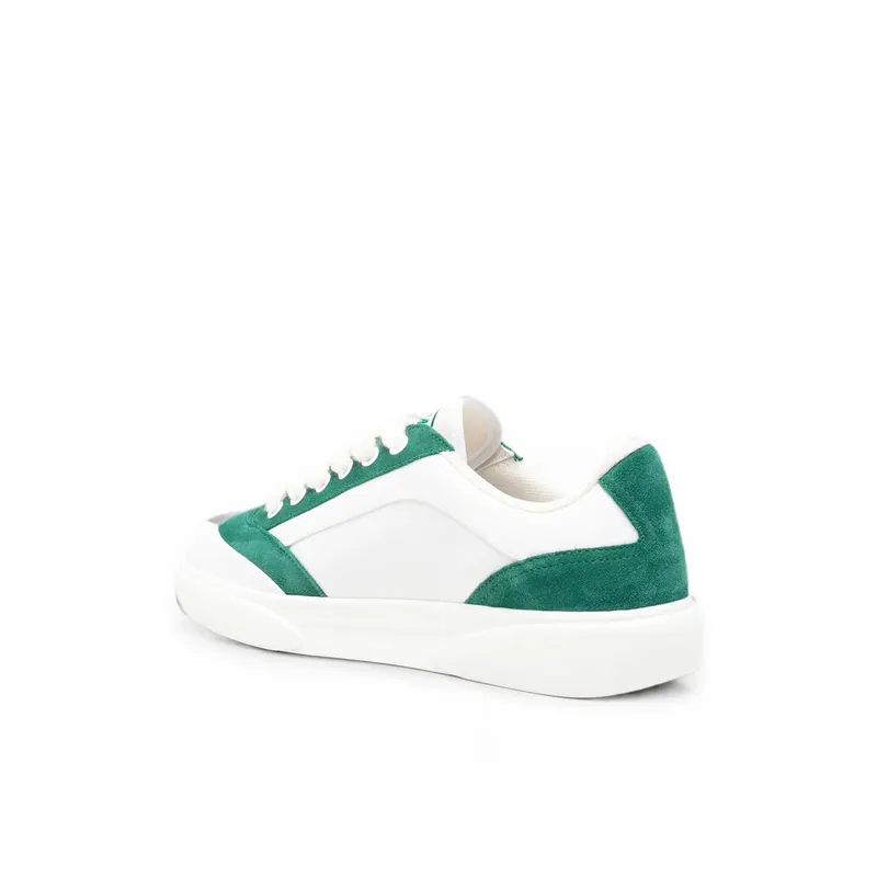 Casablanca Del Mar Logo-print Suede-panel “White/Green” (PF26-SNK-025 02 WHGRE)