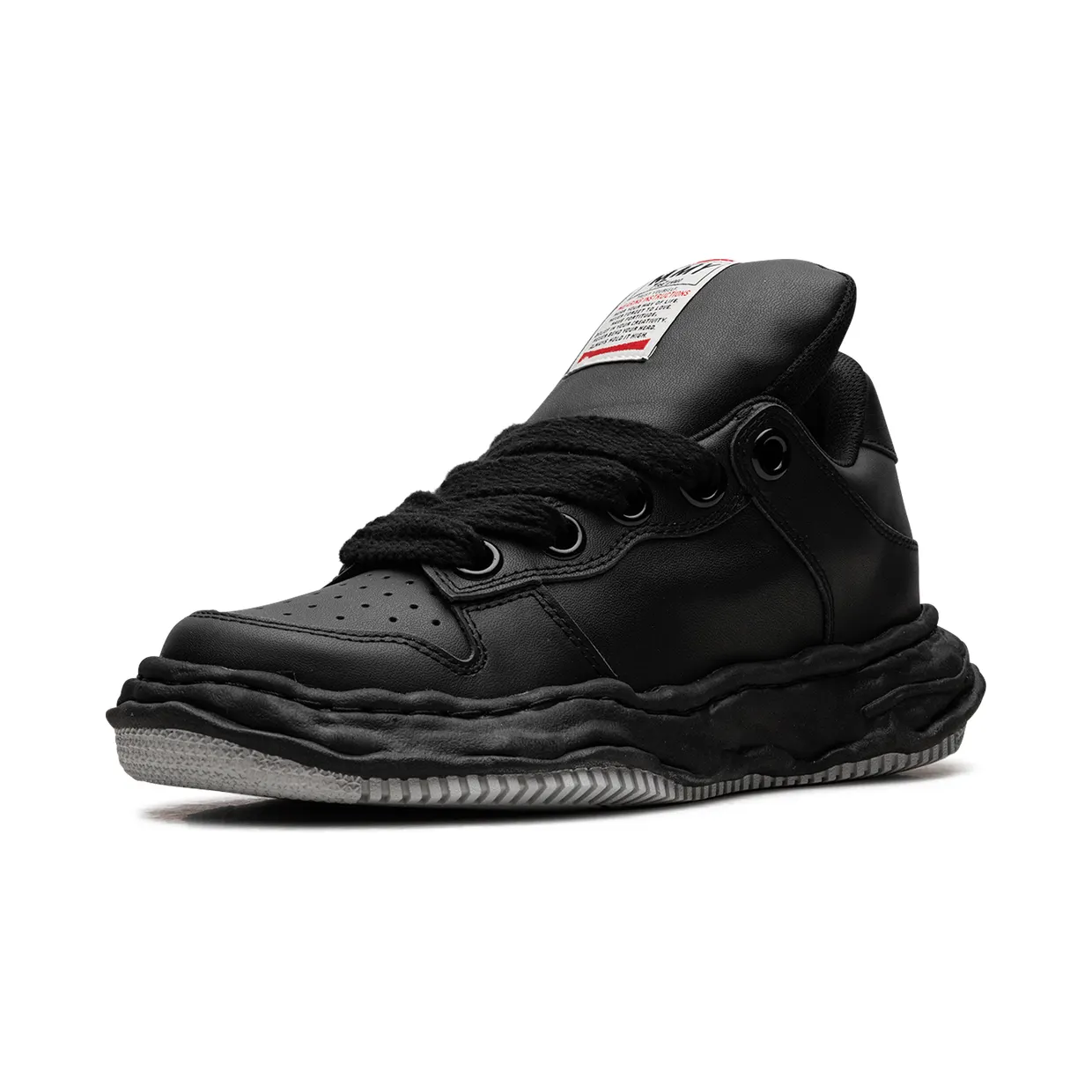 Maison Mihara Yasuhiro Wayne Low Leather Puffer “BLACK WHITE” (A12FW718-BLK) (3)