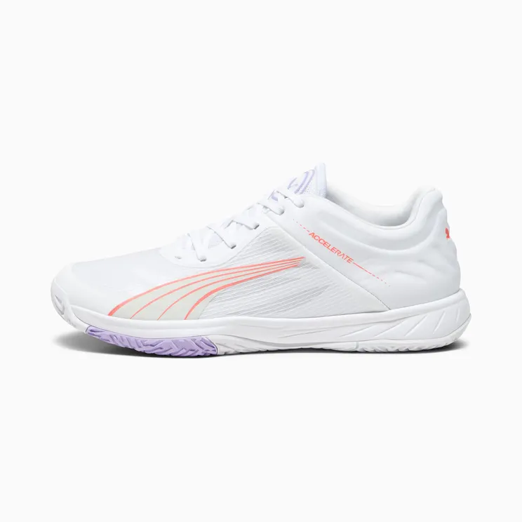 Puma Accelerate Turbo W+ zaalschoenen Wit/Roze/Grijs (107474-01)