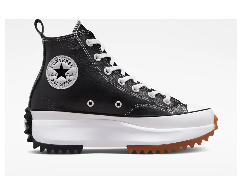 Converse Run Star Hike Platform Foundational Leather Zwart/wit/gum