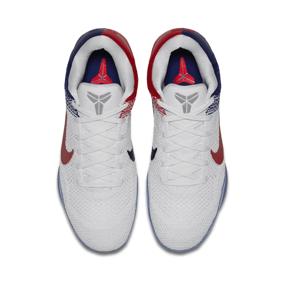 Nike Kobe 11 Elite Low USA White/University Red-Deep Royal Blue-Metallic Silver (822675-184)