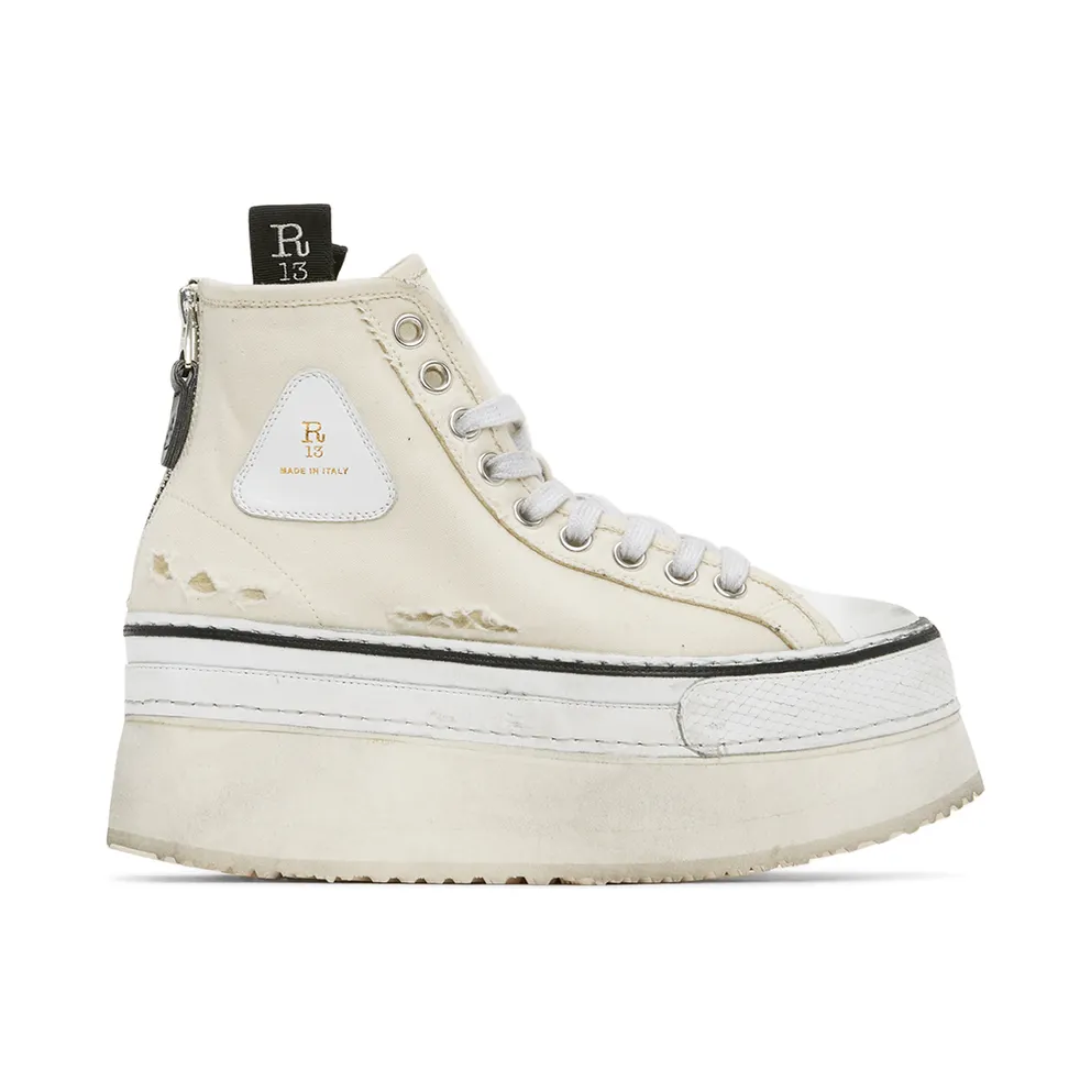 R13 Off-White Platform High-Top Sneakers (R13S0070-003)