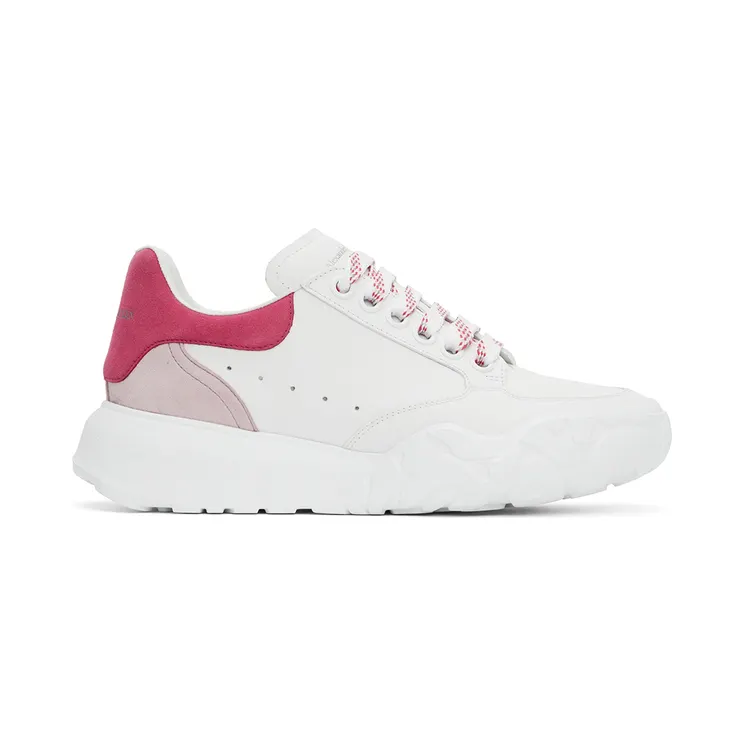 Alexander McQueen White & Pink Court Trainer Sneakers (633915WIA9D)