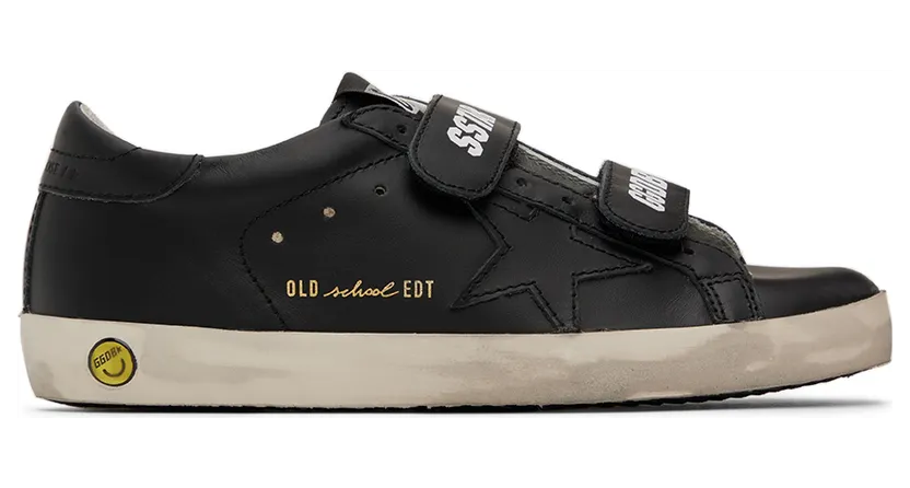 Golden Goose Kids Black Old School Velcro Sneakers (GYF00111.F000419.90100)