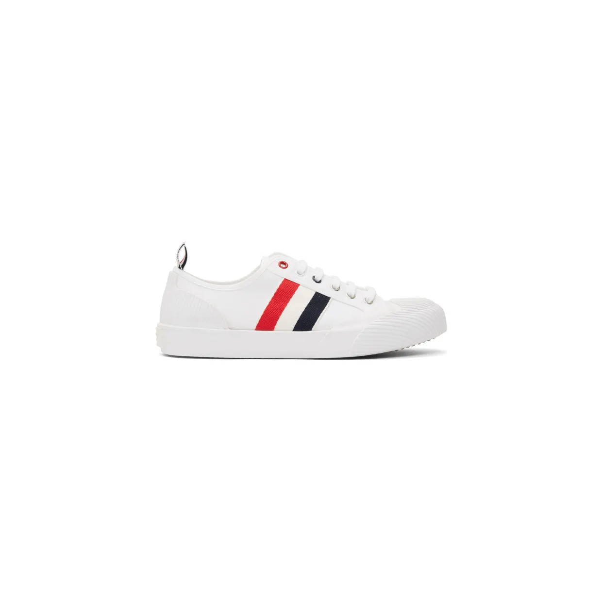 Thom Browne White Canvas Trainer Sneakers (MFD131B-01588)