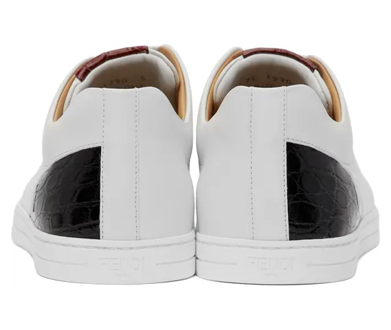 Fendi White Croc Bag Bugs Mono Eye Sneakers (7E1290 A1GN) (4)