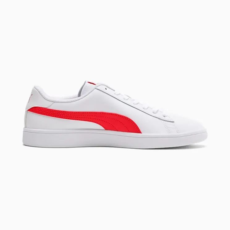 Puma Smash v2 leren Grey/Red/White (36521509)