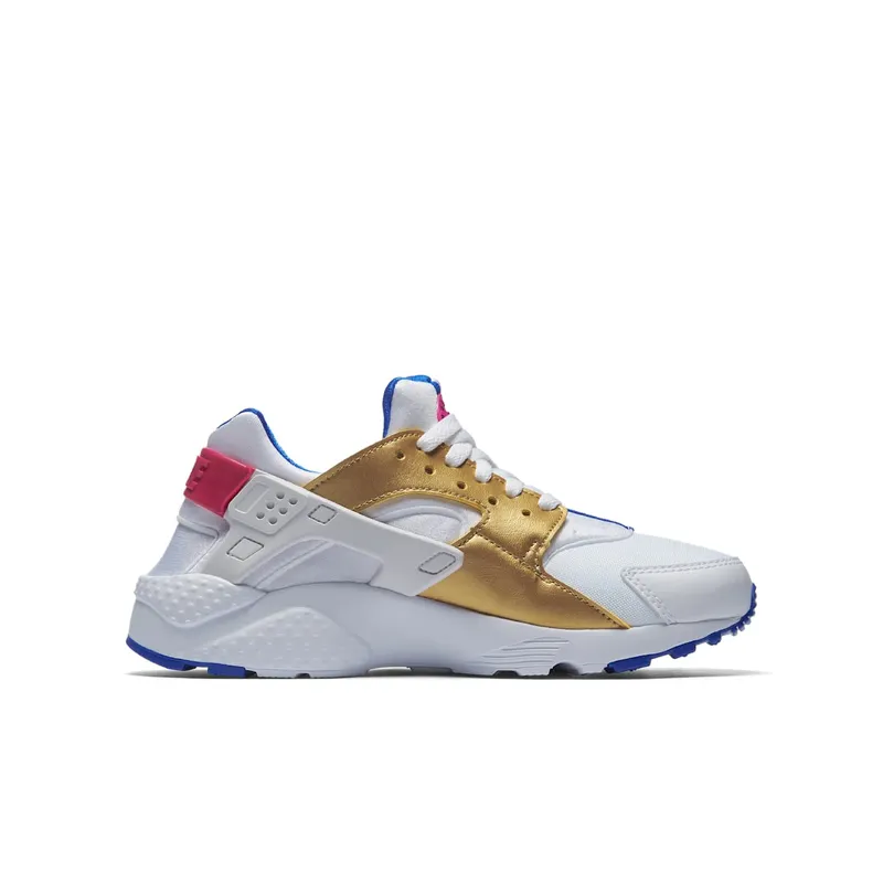 Nike Air Huarache Run Peanut Butter & Jelly (GS) White/Metallic Gold-Racer Blue (654280-109)