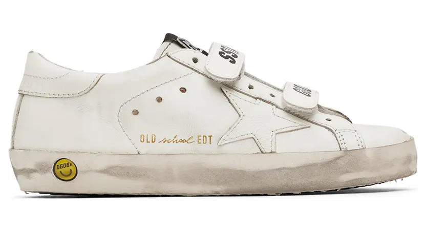 Golden Goose Kids White Old School Velcro Sneakers (GYF00111.F000419.10100)