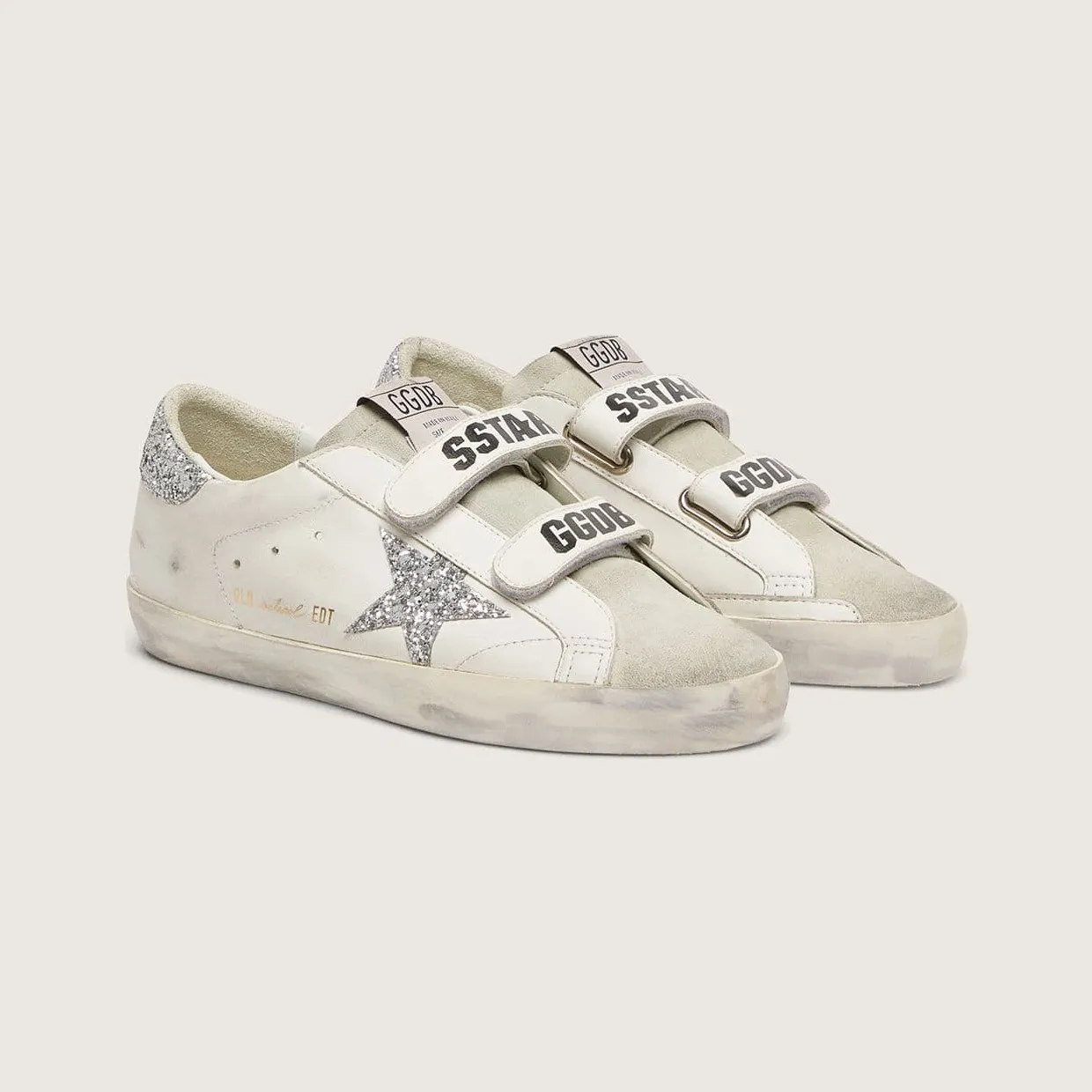 Golden Goose Women’S Old School With Silver Glitter Star And Ice-Gray Suede Tongue (GWF00111.F005122.10273) (2)