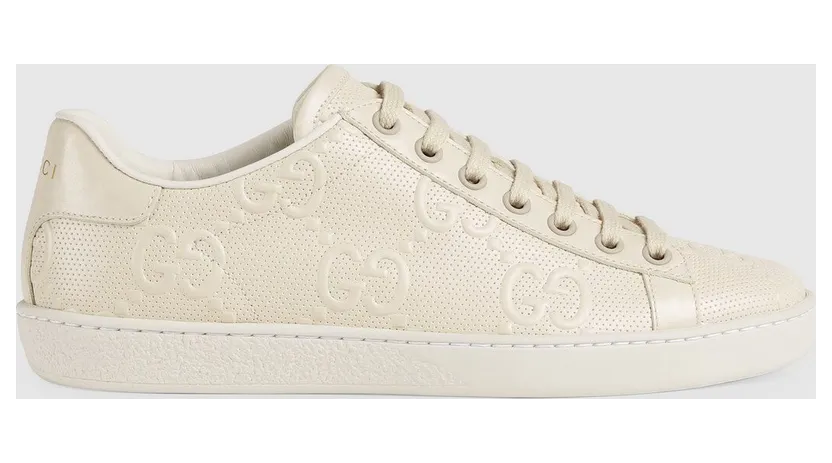 Gucci Ace GG Embossed Cream (W) (660135 1XK10 9022)