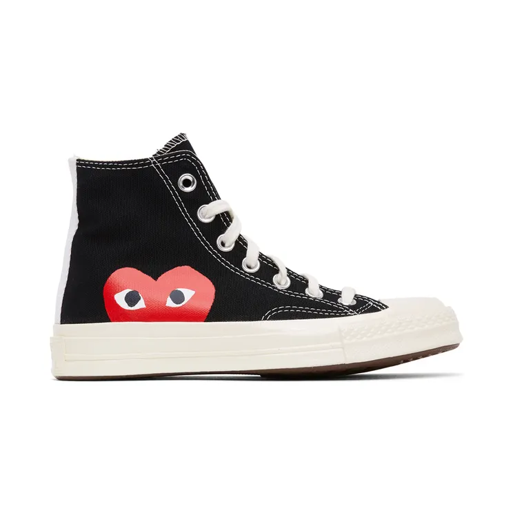 Comme des Garçons Play Black Converse Edition Half Heart Chuck 70 High Sneakers (K112)