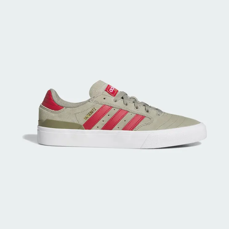 adidas Busenitz Vulc II “Silver Pebble / Team Victory Red / Cloud White” (KJ0248)