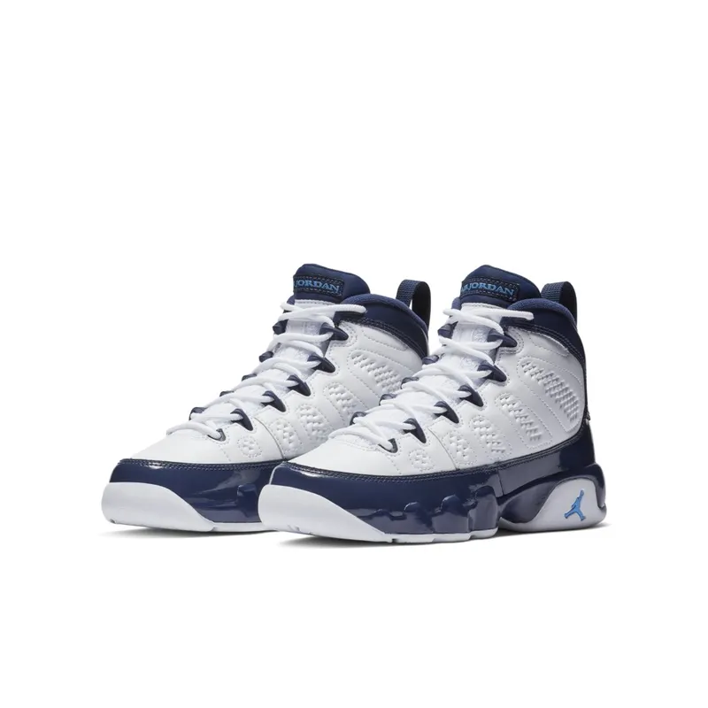 Jordan 9 Retro Pearl Blue (GS) White/University Blue-Midnight Navy (302359-145)
