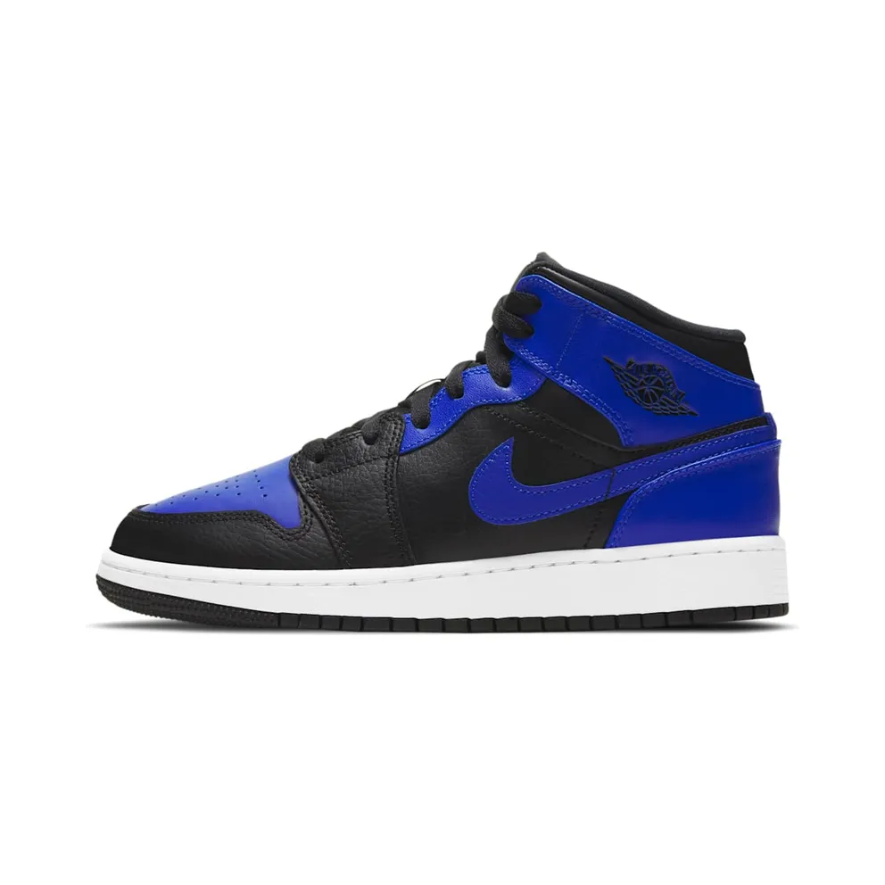 Jordan 1 Mid Hyper Royal (GS) Black/Hyper Royal/White (554725-077)