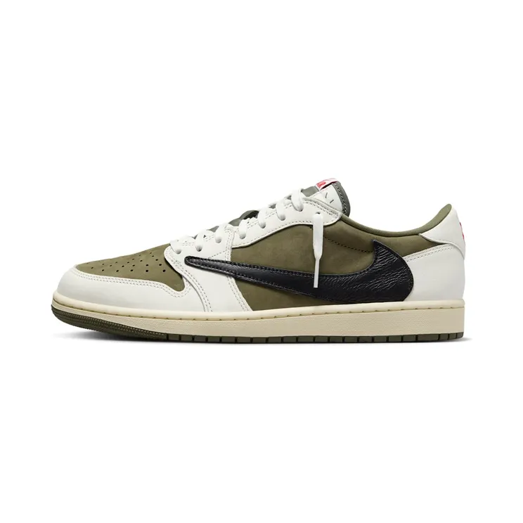 Air Jordan 1 Low Travis Scott – “Medium Olive / Sail / Muslin / Black” (DM7866-200)