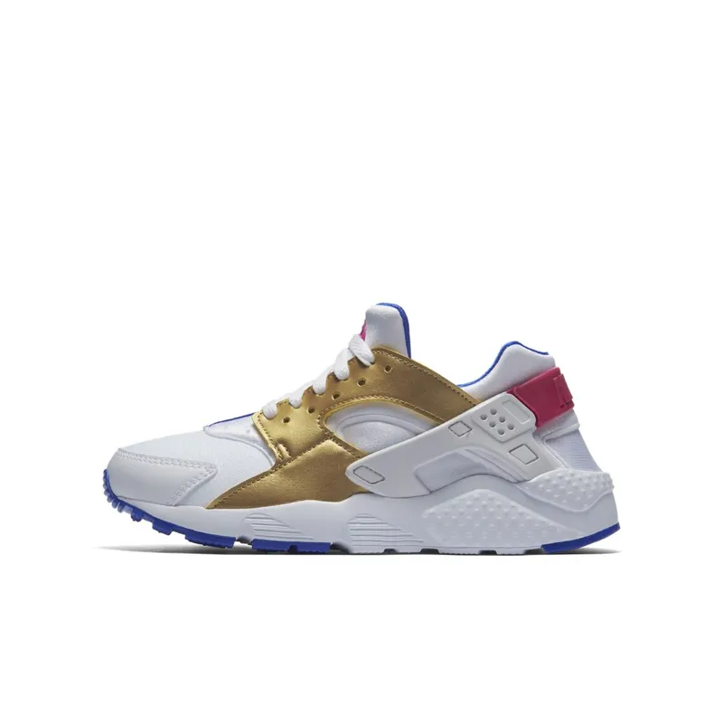 Nike Air Huarache Run Peanut Butter & Jelly (GS) White/Metallic Gold-Racer Blue (654280-109)