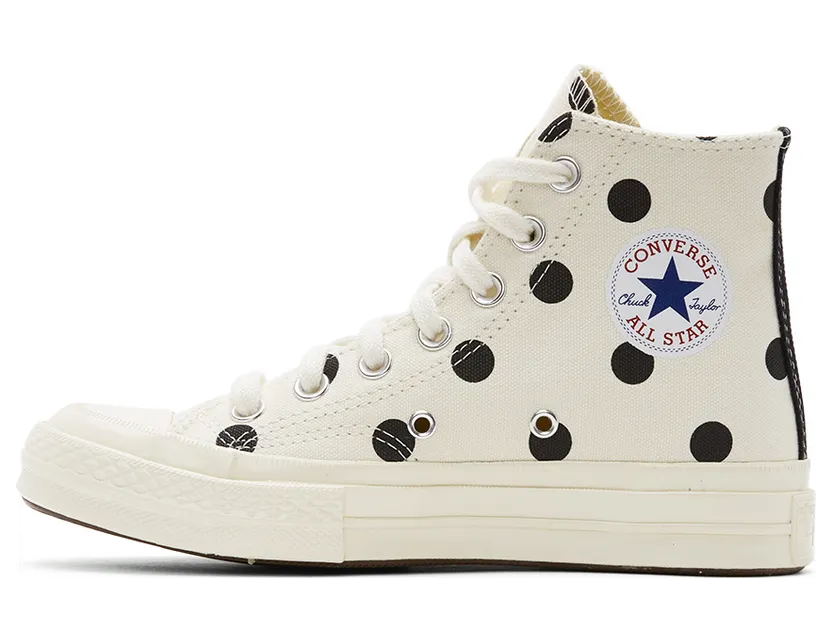 Comme des Garçons Play White Converse Edition Polka Dot Heart Chuck 70 High Sneakers (K115) (3)