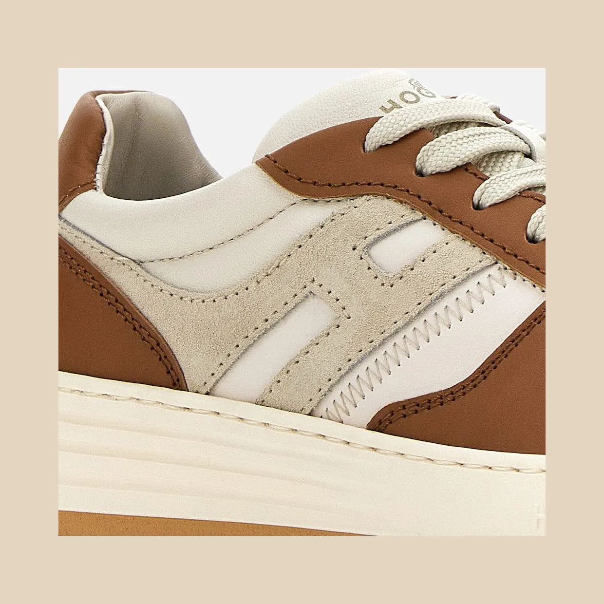 Sneakers Hogan H630 White Grey Brown (HXM6300EU50OIS641J) (5)