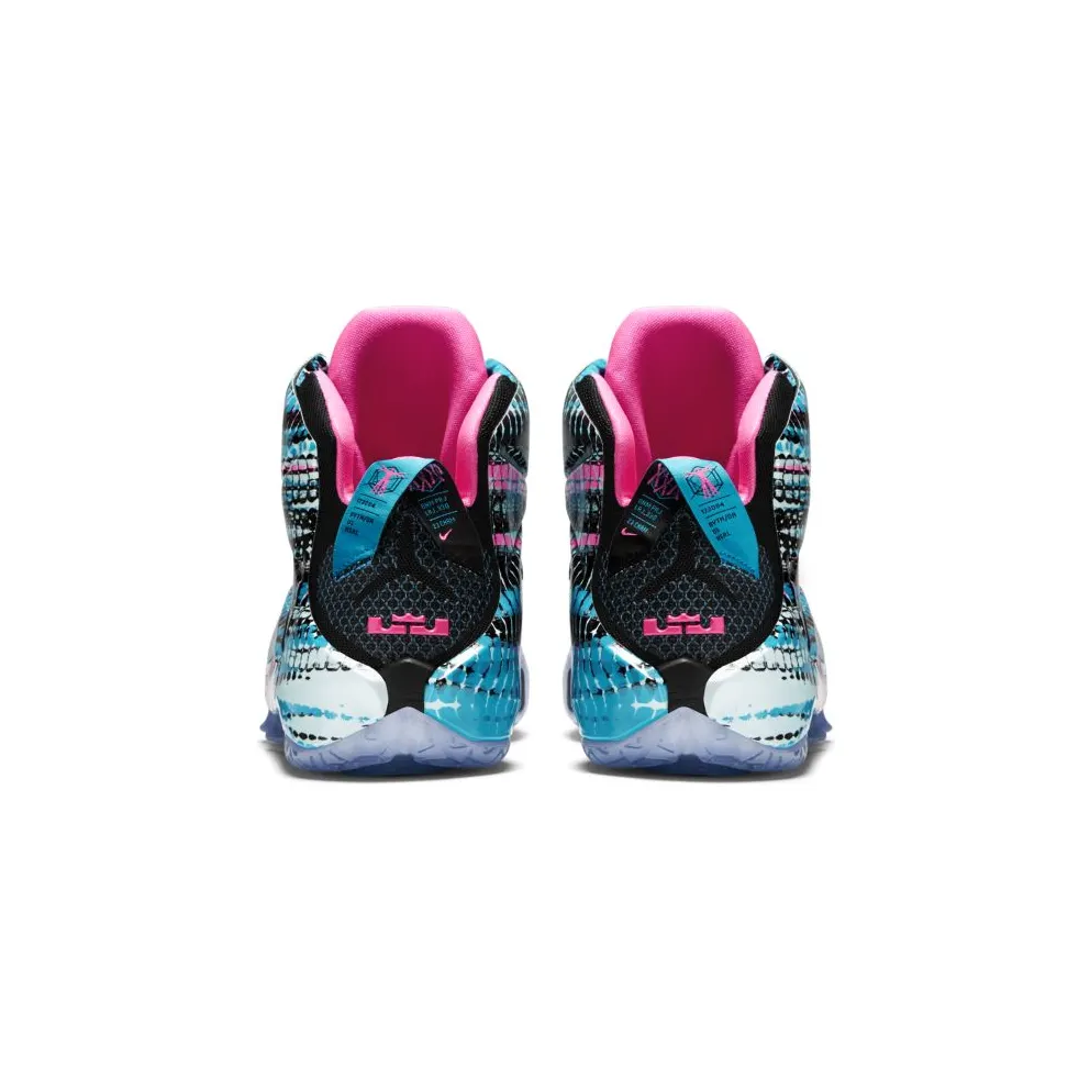 Nike LeBron 12 23 Chromosomes Black/Pink Power-Blue Lagoon (684593-006)