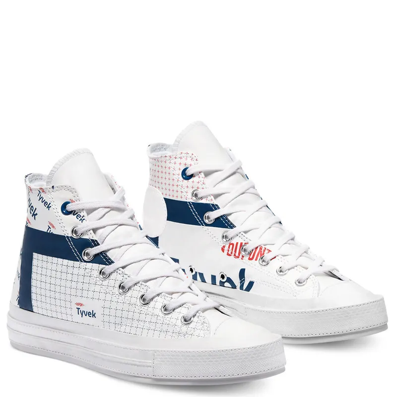 Converse Chuck 70 with Tyvek® High Top White/princess Blue/fiery Red (170061C)