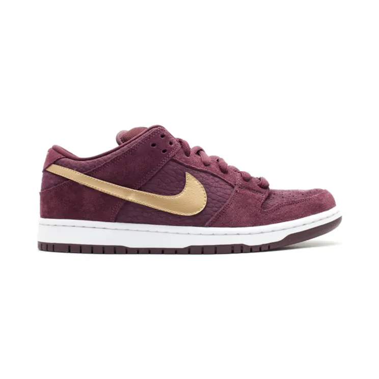 Nike Dunk Low Pro SB ‘UK Passport’ Deep Burgundy/Metallic Gold (304292-600)