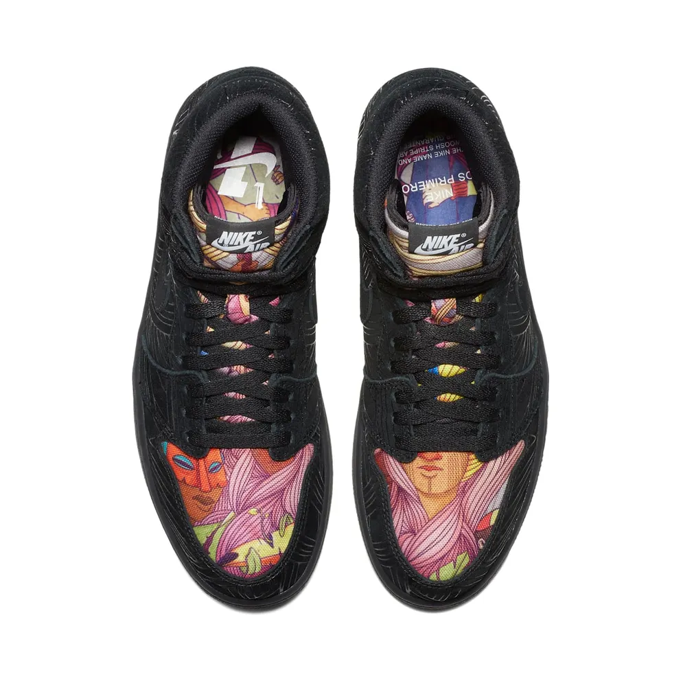 Jordan 1 Retro High Los Primeros Black/Black-Multi-Color (AH7739-001)
