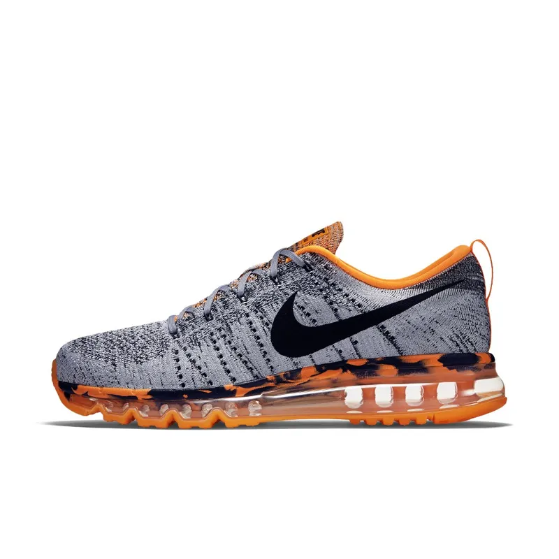Nike Flyknit Max Wolf Grey Black Orange Wolf Grey/Black-Total Orange-Laser Orange (747361-008)