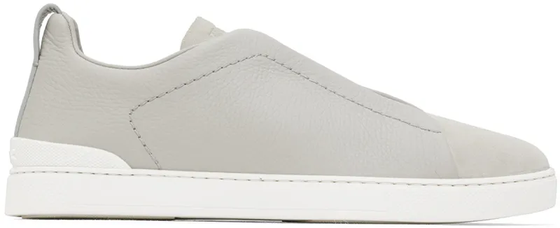 ZEGNA SSENSE Exclusive Gray Triple Stitch Sneakers (LHRHS-S4667Z-ALA)