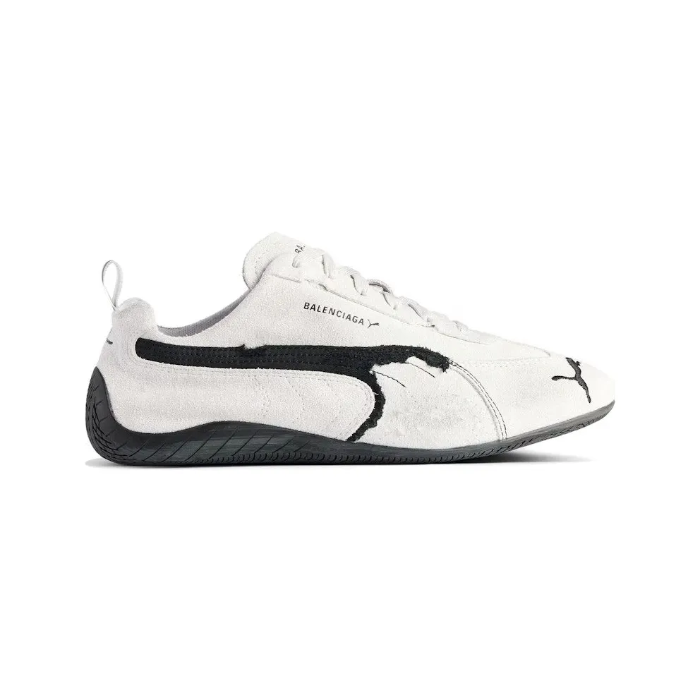 Balenciaga x Puma Speedcat Suede Distressed White Black (847146 WSDSD 9010)