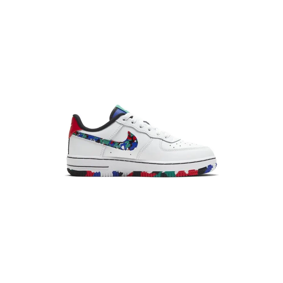 Nike Air Force 1 Low Crayon White Multi (PS) White/Hyper Blue-Neptune Green-Multi-Color (CU4634-100)
