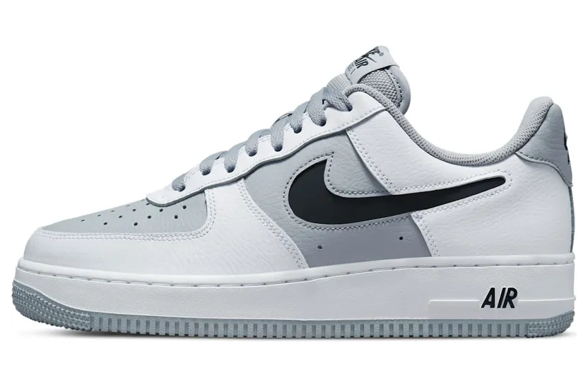 Nike Air Force 1 Low Cut Out Swoosh Wolf Grey – “Wolf Grey / White / Black” (DV3501-100)