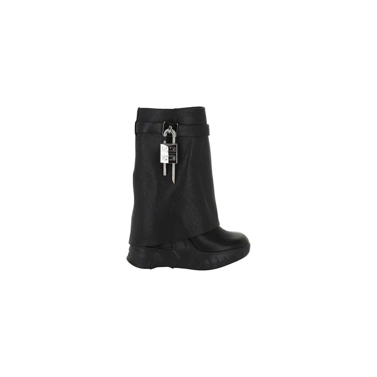 Givenchy Shark Lock Biker Ankle Boots Black Grain Leather (BE603S-E1AZ-001)