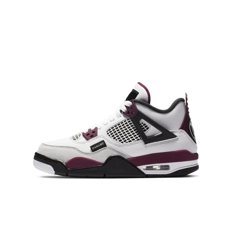 Jordan 4 Retro PSG Paris Saint-Germain (GS) White/Bordeaux-Neutral Grey-Black (CZ6509-100)