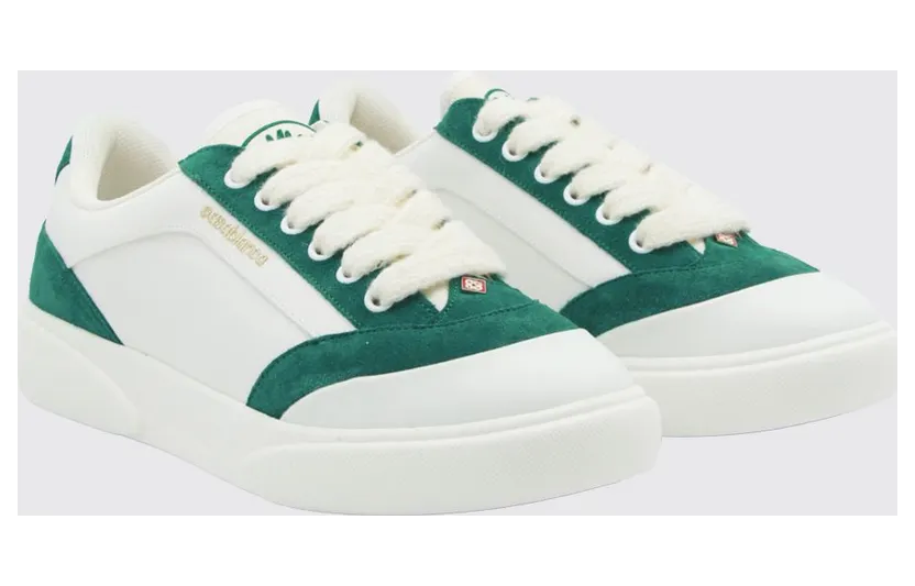 Casablanca Bicolor Leather and Fabric Sneakers with Round Toe White (APF26SNK02502M)