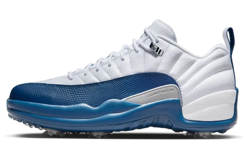 Air Jordan 12 Low Golf “White / Metallic Silver / Varsity Red / French Blue” (DH4120-101)
