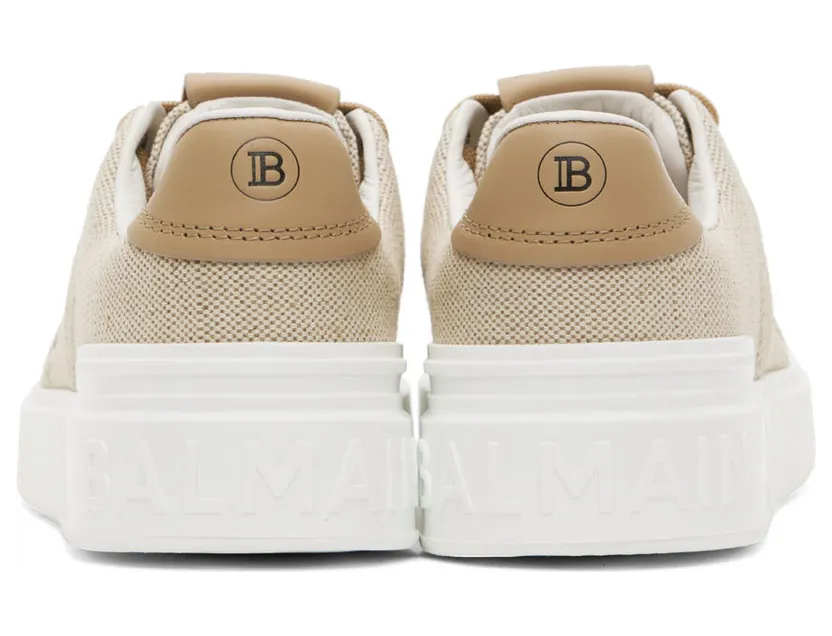 Balmain Beige B-Court Sneakers (YN1VI690TWCL) (2)